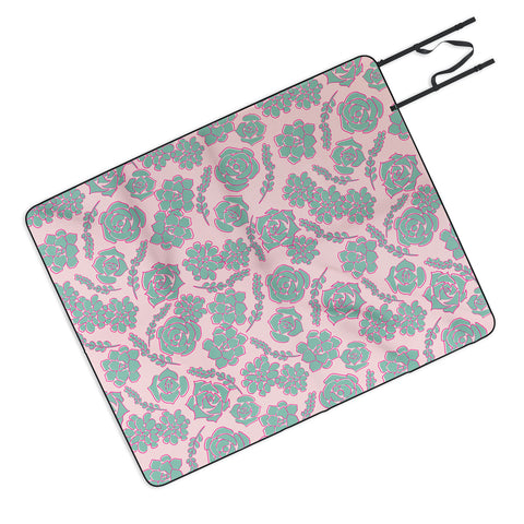 Emanuela Carratoni Succulent Pattern Picnic Blanket