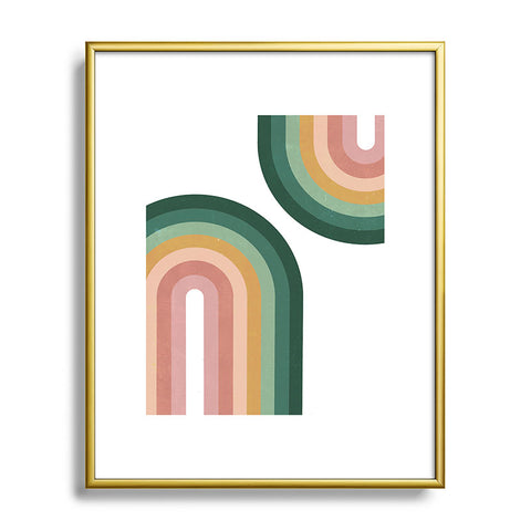 Emanuela Carratoni Summer Double Rainbows Metal Framed Art Print