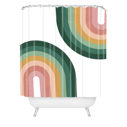 Emanuela Carratoni Summer Double Rainbows Shower Curtain