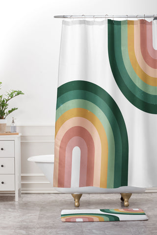 Emanuela Carratoni Summer Double Rainbows Shower Curtain And Mat