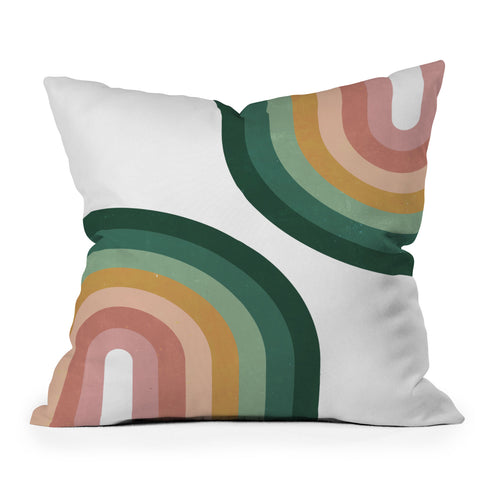 Emanuela Carratoni Summer Double Rainbows Throw Pillow