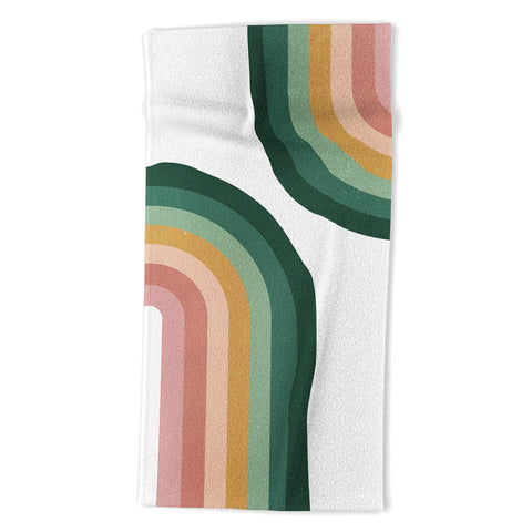 Emanuela Carratoni Summer Double Rainbows Beach Towel