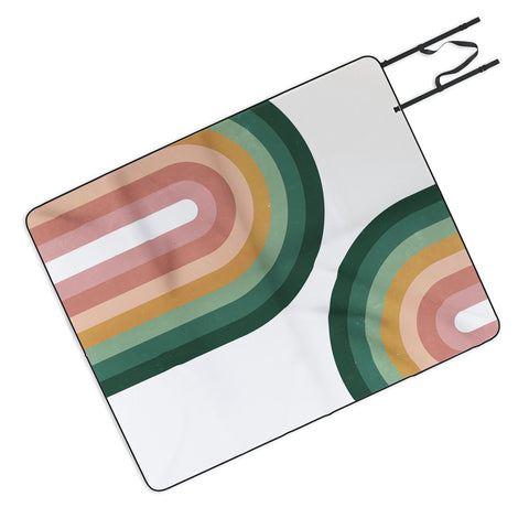 Emanuela Carratoni Summer Double Rainbows Picnic Blanket