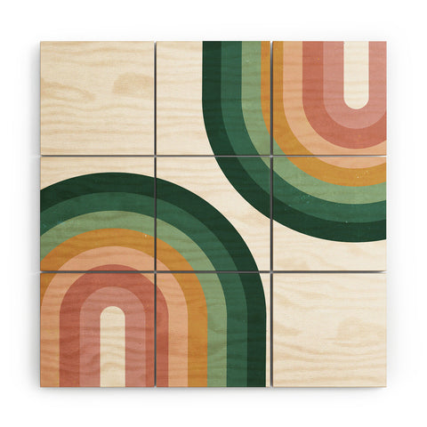 Emanuela Carratoni Summer Double Rainbows Wood Wall Mural