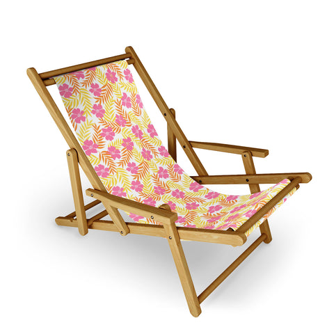 Emanuela Carratoni Summer Pink Flowers Sling Chair