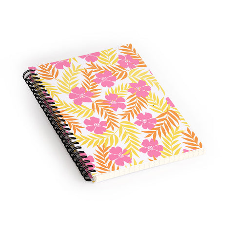 Emanuela Carratoni Summer Pink Flowers Spiral Notebook
