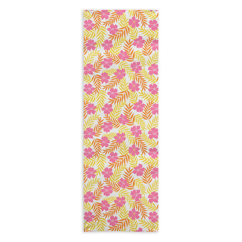 Emanuela Carratoni Summer Pink Flowers Yoga Towel