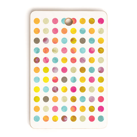 Emanuela Carratoni Summer Polka Dots Cutting Board Rectangle