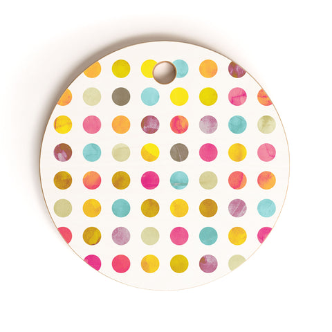 Emanuela Carratoni Summer Polka Dots Cutting Board Round