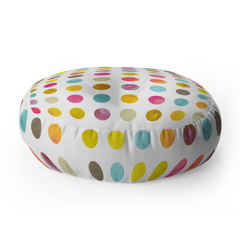 Emanuela Carratoni Summer Polka Dots Floor Pillow Round
