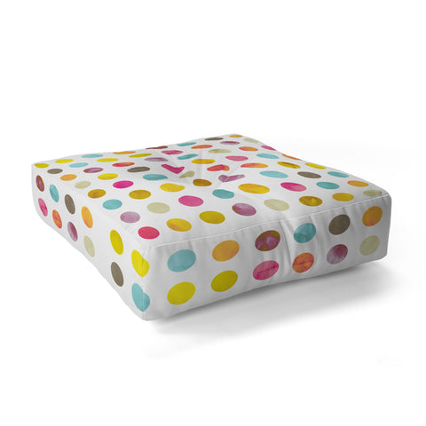 Emanuela Carratoni Summer Polka Dots Floor Pillow Square