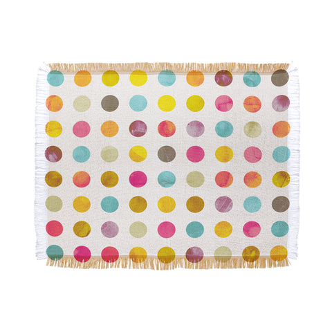 Emanuela Carratoni Summer Polka Dots Throw Blanket