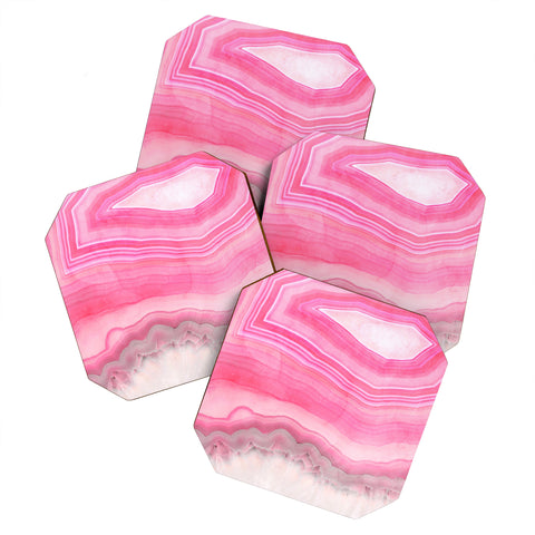 Emanuela Carratoni Sweet Pink Agate Coaster Set