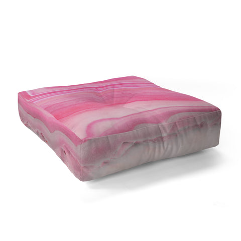 Emanuela Carratoni Sweet Pink Agate Floor Pillow Square