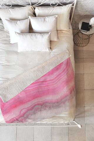 Emanuela Carratoni Sweet Pink Agate Fleece Throw Blanket