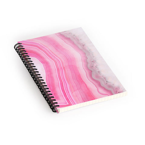 Emanuela Carratoni Sweet Pink Agate Spiral Notebook