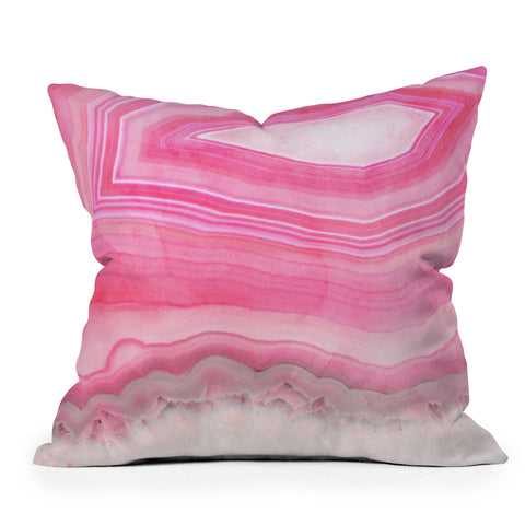 Emanuela Carratoni Sweet Pink Agate Throw Pillow