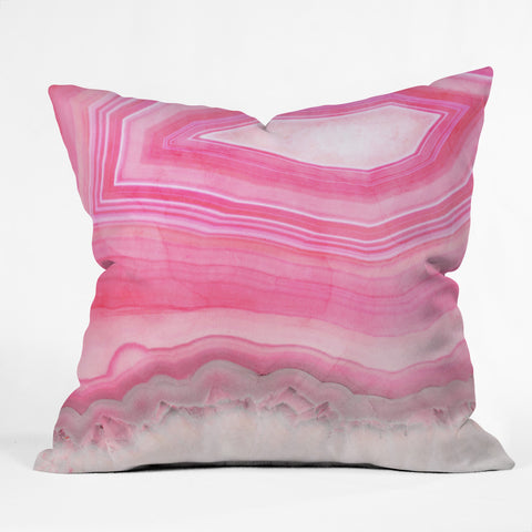 Emanuela Carratoni Sweet Pink Agate Outdoor Throw Pillow