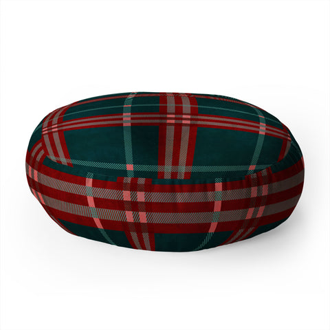 Emanuela Carratoni Tartan Theme Floor Pillow Round