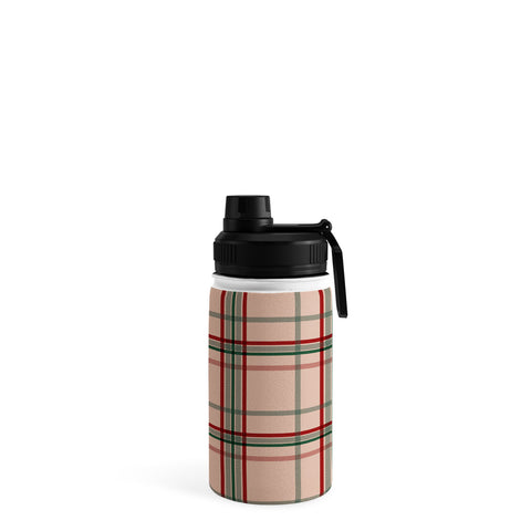 Emanuela Carratoni Tartan Theme on Pink Water Bottle