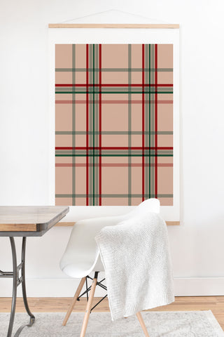 Emanuela Carratoni Tartan Theme on Pink Art Print And Hanger