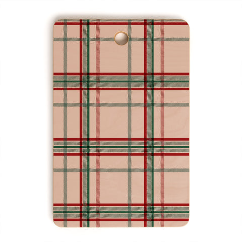 Emanuela Carratoni Tartan Theme on Pink Cutting Board Rectangle