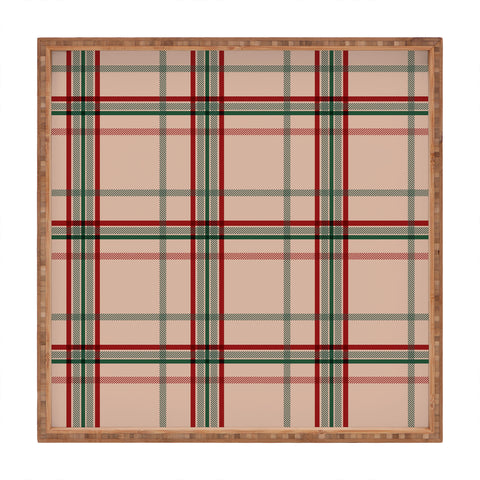 Emanuela Carratoni Tartan Theme on Pink Square Tray