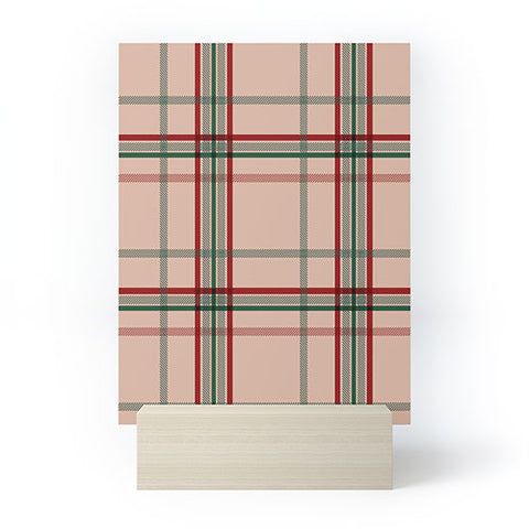 Emanuela Carratoni Tartan Theme on Pink Mini Art Print