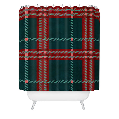 Emanuela Carratoni Tartan Theme Shower Curtain