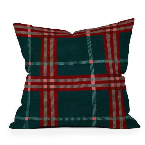 Emanuela Carratoni Tartan Theme Throw Pillow