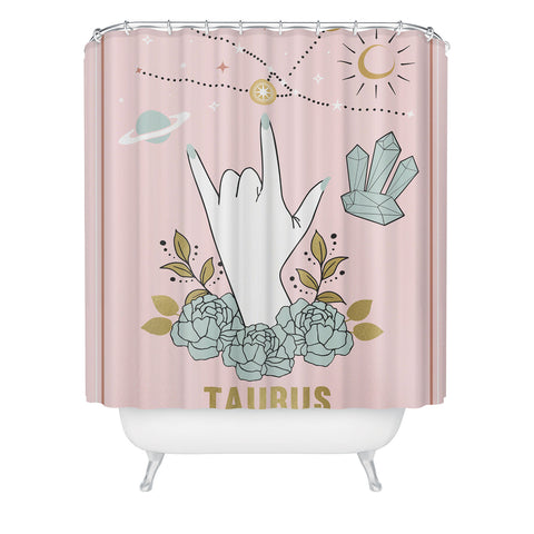 Emanuela Carratoni Taurus Zodiac Series Shower Curtain