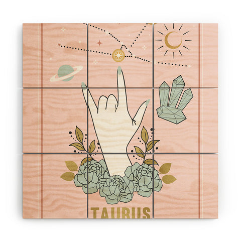 Emanuela Carratoni Taurus Zodiac Series Wood Wall Mural
