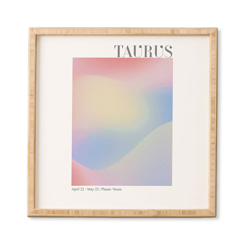 Emanuela Carratoni Taurus Zodiac Sign Gradient Framed Wall Art