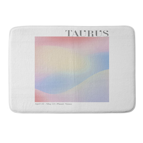 Emanuela Carratoni Taurus Zodiac Sign Gradient Memory Foam Bath Mat