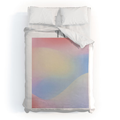 Emanuela Carratoni Taurus Zodiac Sign Gradient Duvet Cover
