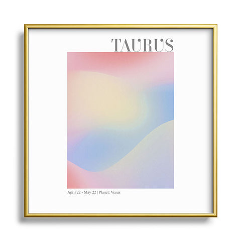 Emanuela Carratoni Taurus Zodiac Sign Gradient Metal Square Framed Art Print