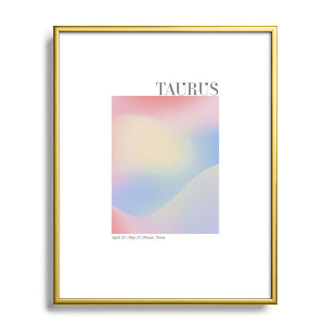Emanuela Carratoni Taurus Zodiac Sign Gradient Metal Framed Art Print