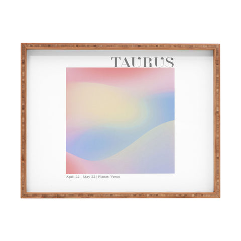 Emanuela Carratoni Taurus Zodiac Sign Gradient Rectangular Tray