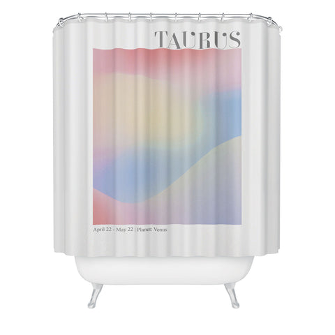 Emanuela Carratoni Taurus Zodiac Sign Gradient Shower Curtain