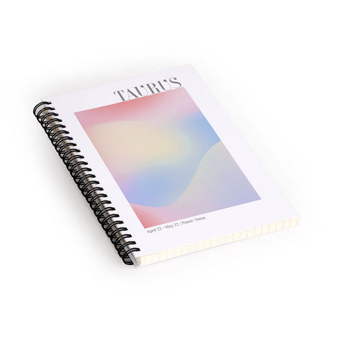 Emanuela Carratoni Taurus Zodiac Sign Gradient Spiral Notebook