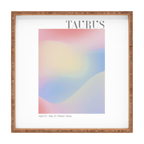 Emanuela Carratoni Taurus Zodiac Sign Gradient Square Tray