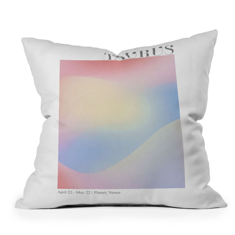 Emanuela Carratoni Taurus Zodiac Sign Gradient Throw Pillow