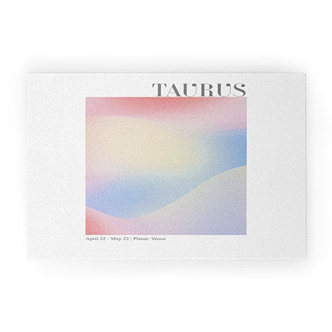 Emanuela Carratoni Taurus Zodiac Sign Gradient Welcome Mat