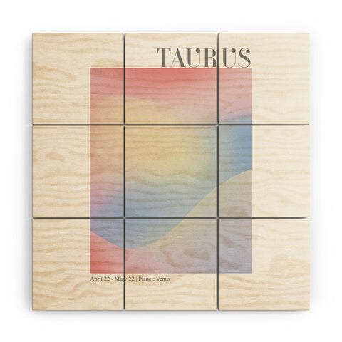 Emanuela Carratoni Taurus Zodiac Sign Gradient Wood Wall Mural