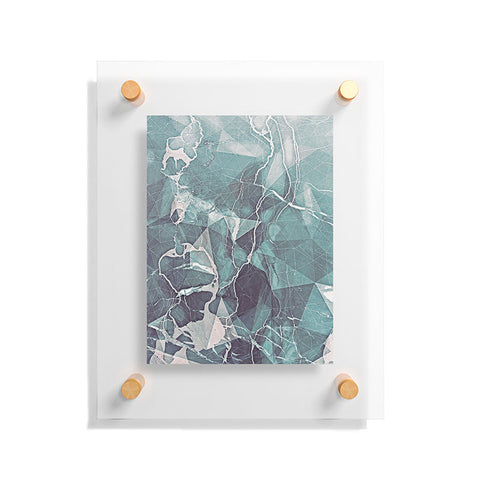 Emanuela Carratoni Teal Blue Geometric Marble Floating Acrylic Print