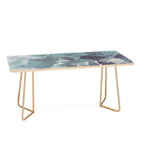 Emanuela Carratoni Teal Blue Geometric Marble Coffee Table