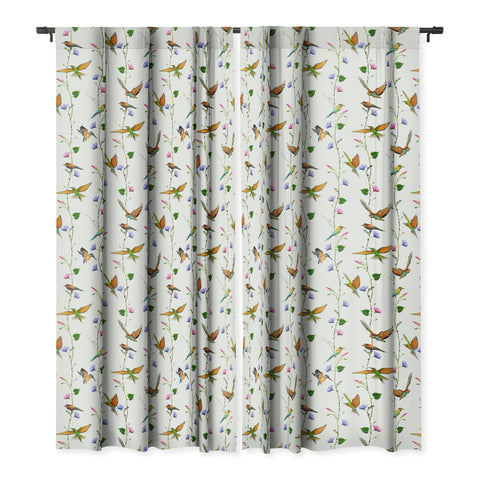 Emanuela Carratoni The Birds Garden Blackout Window Curtain
