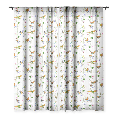 Emanuela Carratoni The Birds Garden Sheer Window Curtain