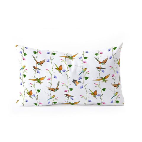 Emanuela Carratoni The Birds Garden Oblong Throw Pillow