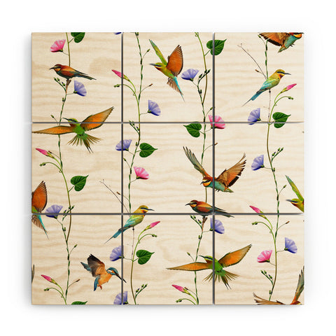 Emanuela Carratoni The Birds Garden Wood Wall Mural